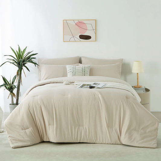 3PCS Solid Color Comforter Set, Soft, Breathable Bedding