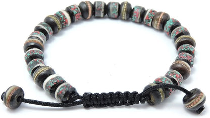 Tibetan Mala Embedded Medicine, Wrist, Meditation, Handmade