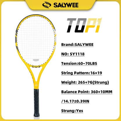 100% Full Carbon Fiber Tennis Racket, Aerospace-Grade Frame, Lightweight