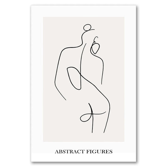 Abstract Posters, Minimalist Wall Art Canvas Painting ,Line Body Face Art Prints, Nordic Wall Pictures