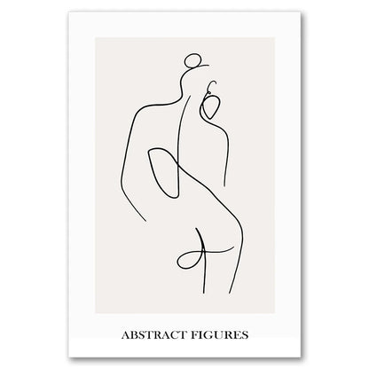 Abstract Posters, Minimalist Wall Art Canvas Painting ,Line Body Face Art Prints, Nordic Wall Pictures