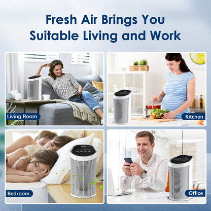 Air Purifier, HEPA Filter, Indoor, 99.9% Removal With Ionizer, Quiet 3 Speeds