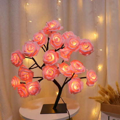 LED Rose Tree Lamp, USB Powered Flower Night Light, Atmosphere Lighting