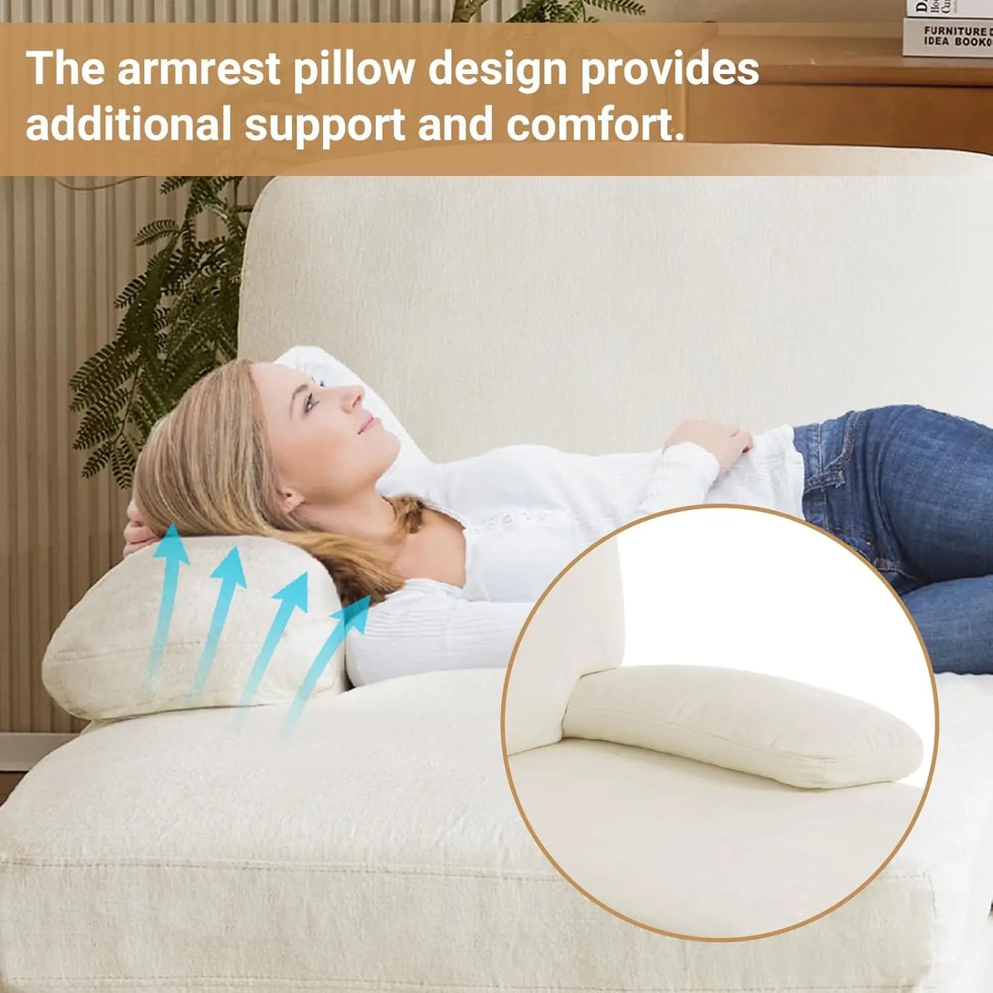 110" Sectional Couches for Living Room U Shaped with Double Chaise 4-Seat Sofa Chenille Fabric