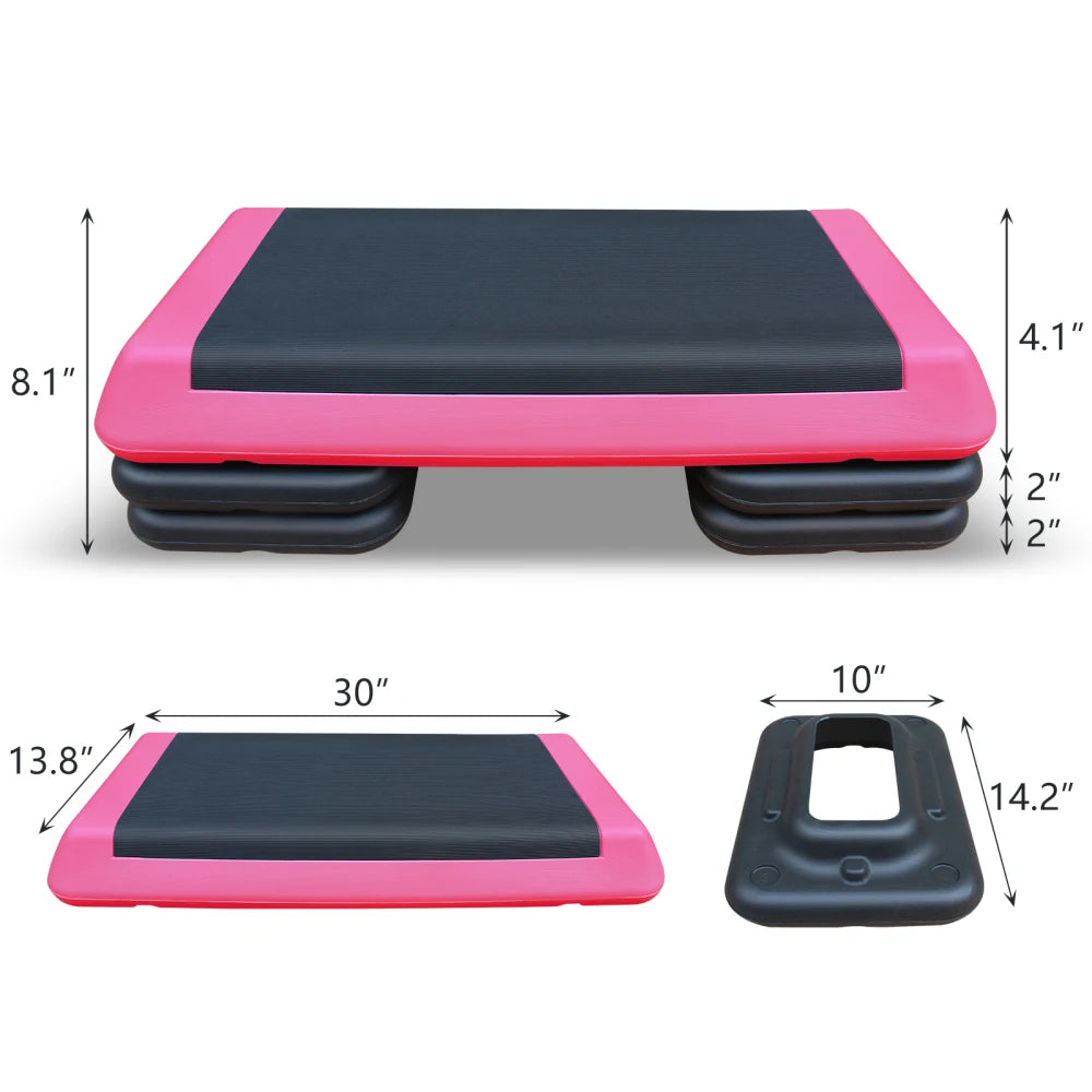 Adjustable Workout Aerobic Stepper, Step Platform Trainer