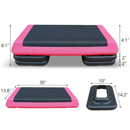 Adjustable Workout Aerobic Stepper, Step Platform Trainer