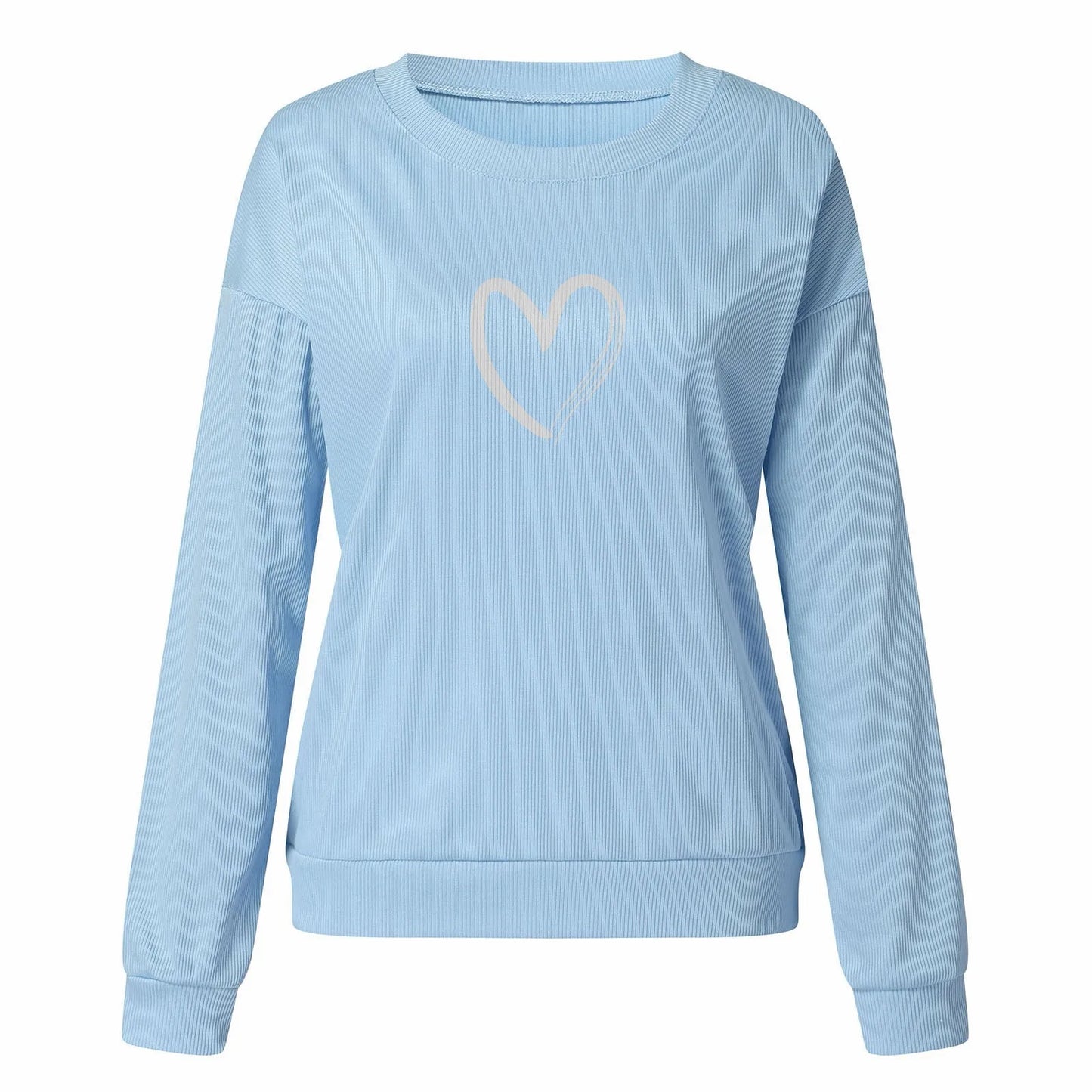 Women's Long Sleeved Sweatshirts, Hoodies, Pullovers, Knit Ribbed Tee