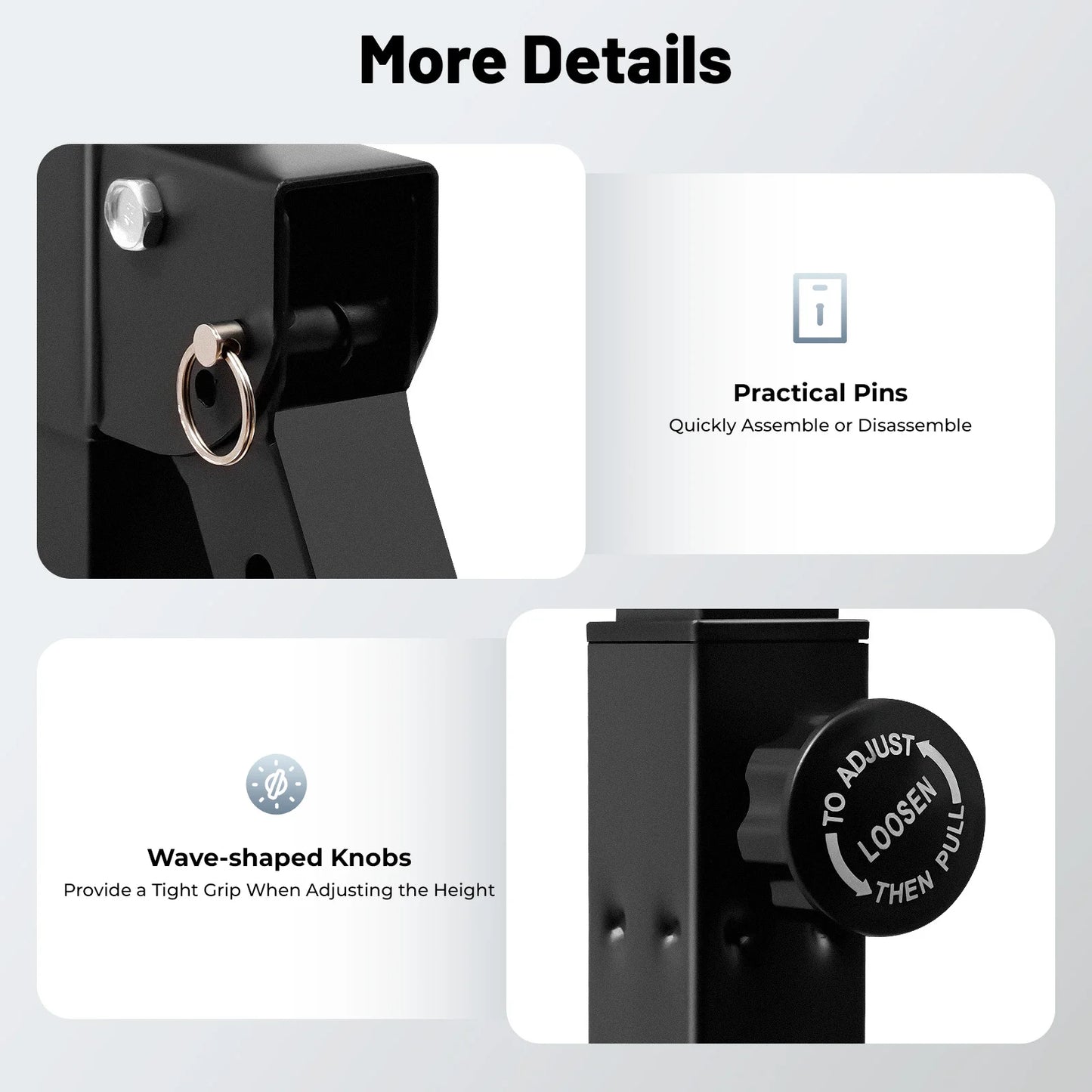 Black Triangular Pull Up Station Adjustable Height Carbon Steel Horizontal Bar for Home Gym Strength Training