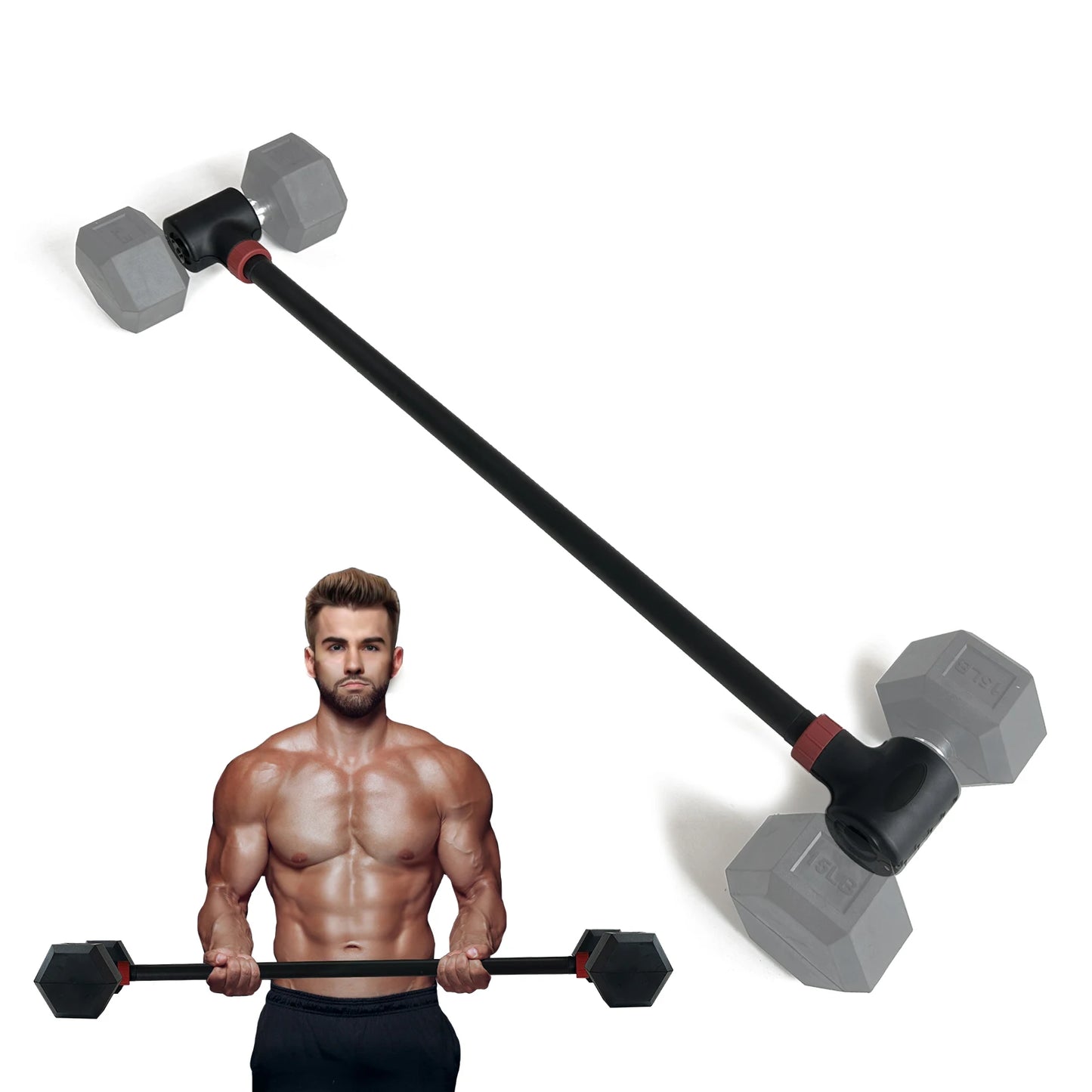 Adjustable Dumbbell Converter to Barbell Set, Kettlebell for Home Fitness, 200lb Capacity Weight