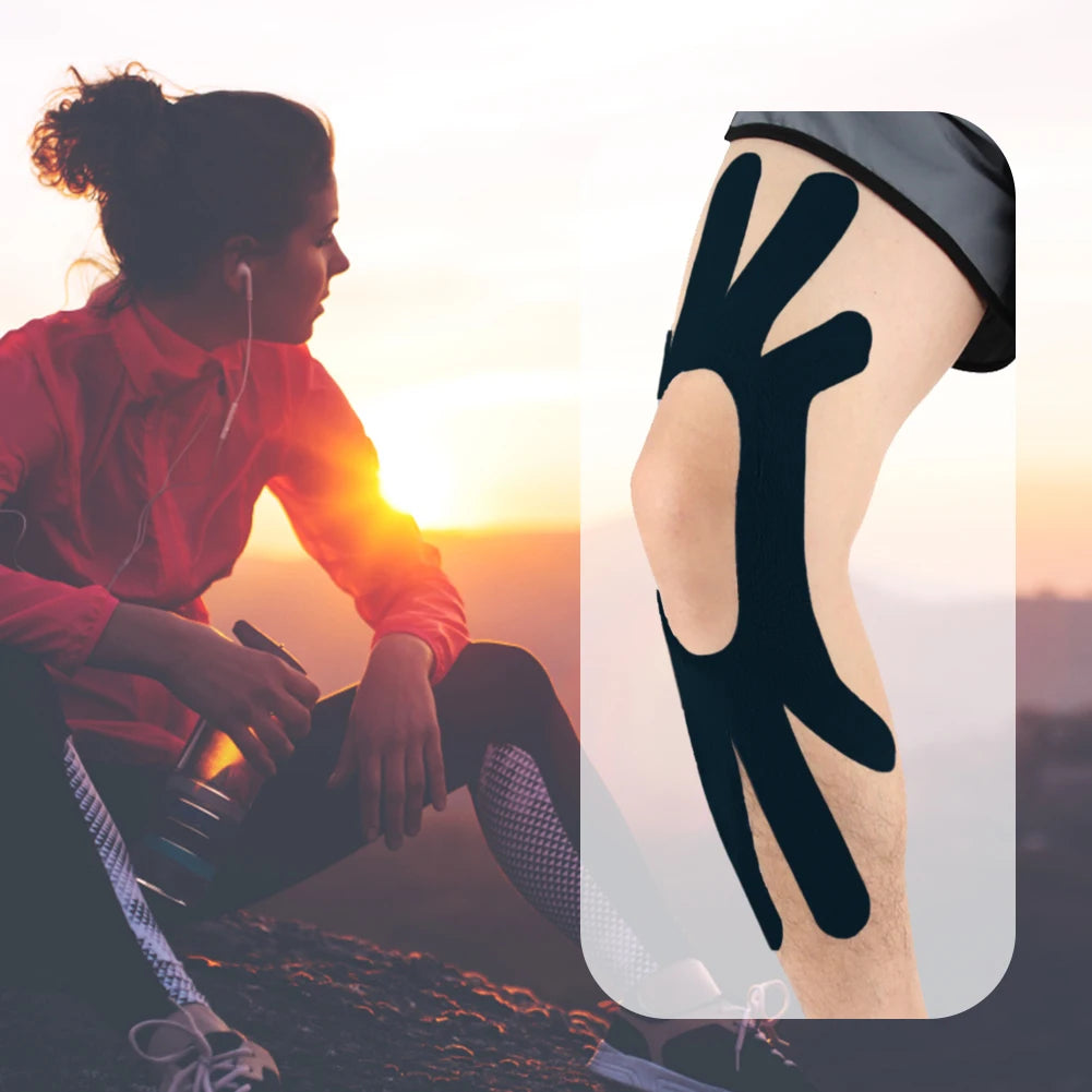 Pre-Cut Knee Kinesiology Tape, Elastic, Breathable, Sport, Support, Stability