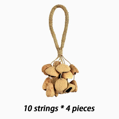Straw Rope Hand Bell, Meditation/Yoga, Healing, Natural Fruit Shells, Wind Chimes
