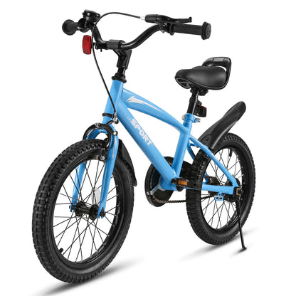 16 Inch Kids Bike, Training Wheels & Kickstand, Dual Handbrake, Adjustable Handlebar & Saddle