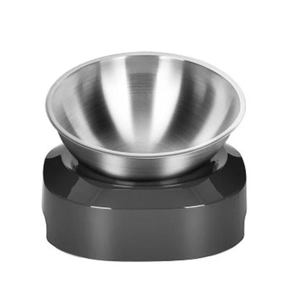 Pet Feeder Stainless Steel Single Bowl with Stand 15 Degree Adjustable