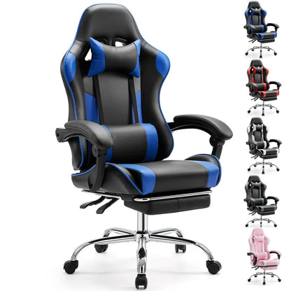 JHK Ergonomic Racing Gaming Chair Adjustable Swivel PU Leather with Headrest and Lumbar Support
