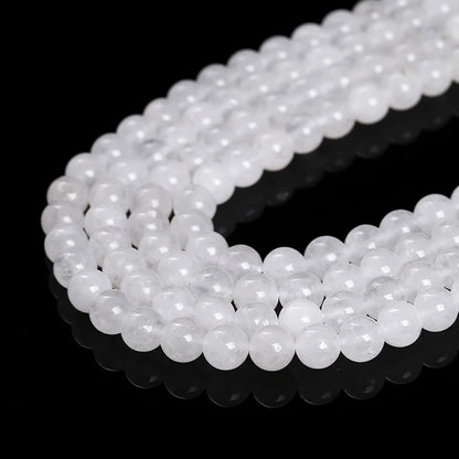 Natural Stone, High Quality White Jade Round Loose Spacer Beads For Jewelry Making