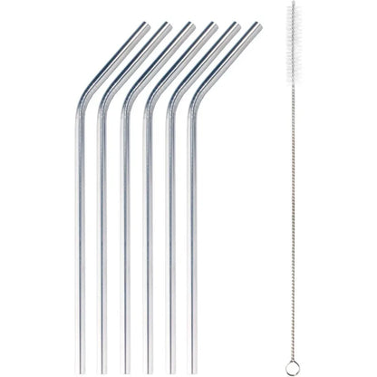 Reusable, Stainless Steel, Drinking Straws, Cleaning Brushes