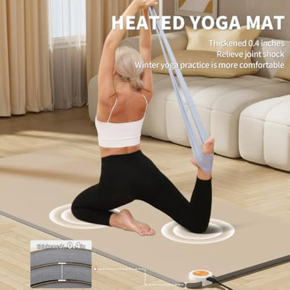 Adjustable Temperature Heated Floor Mat for Yoga/Pilates, Extra Large Size, Ant-Slip Surface