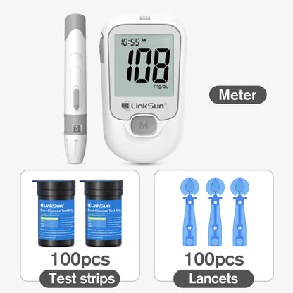 Blood Glucose Meter, 50/100pcs Diabetes Tester Blood Sugar Monitor, Digital, Complete Kit