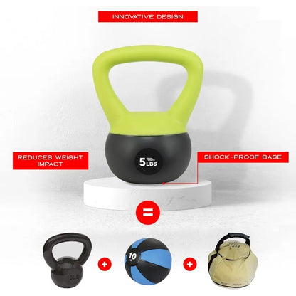NonZero Gravity Iron Sand Soft Kettlebell, PVC Shell, Shock-Absorbing Base & Extra-Wide Grip for Versatile Workouts