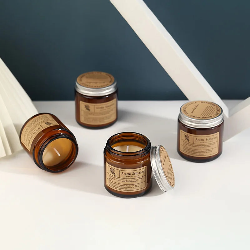 Aromatherapy, essential oil candle, smokeless, soybean, household fragrance