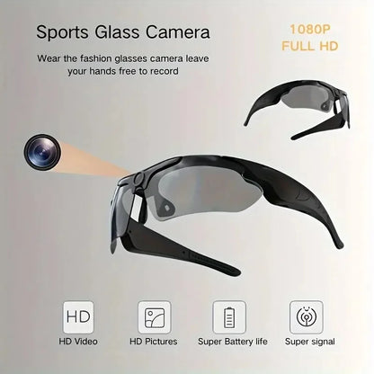 HD 1080P Camera, Outdoor Cycling Glasses, Polarized Lens, Smart Camcorder, Security Protection