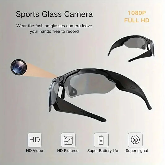 HD 1080P Camera, Outdoor Cycling Glasses, Polarized Lens, Smart Camcorder, Security Protection