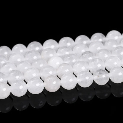 Natural Stone, High Quality White Jade Round Loose Spacer Beads For Jewelry Making