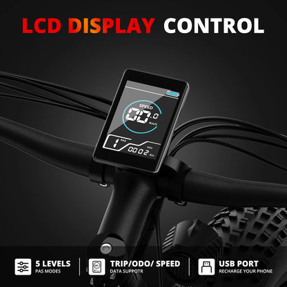 Electric Bike, Adults, 1000W Electric Bicycle 48V 15AH, 26" Fat Tire, 31mph, Dual Shock Absorber