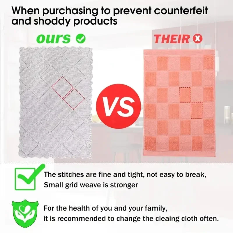 10pcs Microfiber Dish Cloths, Multi Purpose Dishwashing Towels, Double Sided Cleaning Rags