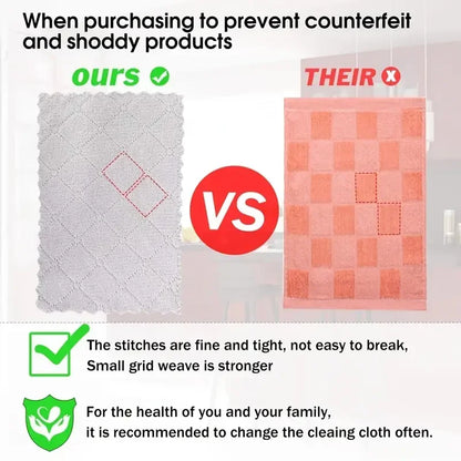 10pcs Microfiber Dish Cloths, Multi Purpose Dishwashing Towels, Double Sided Cleaning Rags