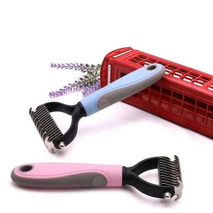 Pets Fur Knot Cutter Dog Grooming Shedding Tools Pet Hair Removal Comb Brush Double sided