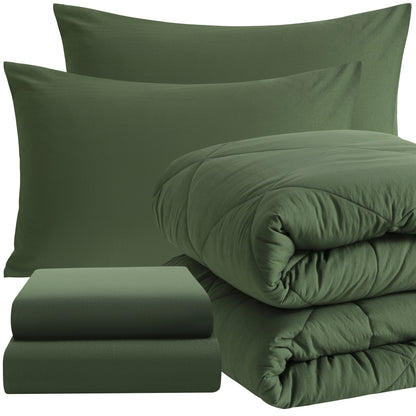 5 Piece Twin Bedding Comforter Set, Breathable Bed in a Bag, Includes Comforter, Fitted Sheet, Top Sheet and Pillowcases