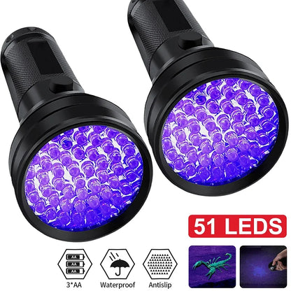 UV Flashlight, Black Light Waterproof, Home & Hotel Inspection, Pet Urine Detector