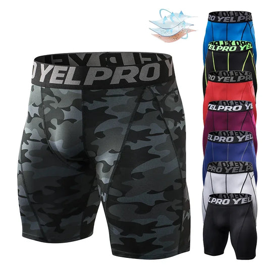 Men Fitness Compression Shorts Running Training Breathable Quick-drying Stretch Shorts