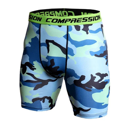 Compression Shorts Men 3D Print Camouflage Bodybuilding Tights Muscle Sport Elastic Running Shorts