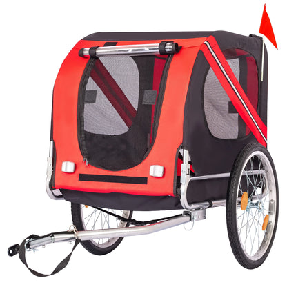 Large Dog Bike Trailer 88Lbs Capacity  Foldable Oxford Fabric Universal Coupler with Quick Release Wheels