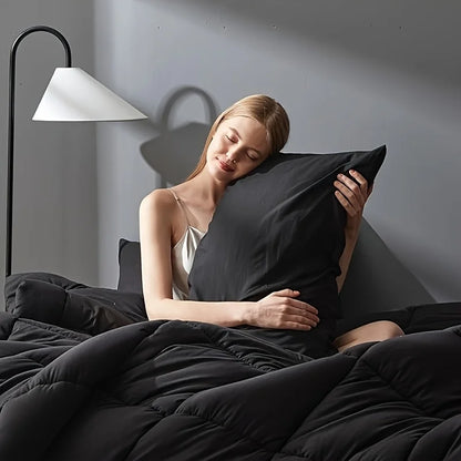 Bed Comforter Set Soft Breathable Bedding with 2/3 pcs,1 Comforter And 1/2 Pillow Shams, Machine Washable