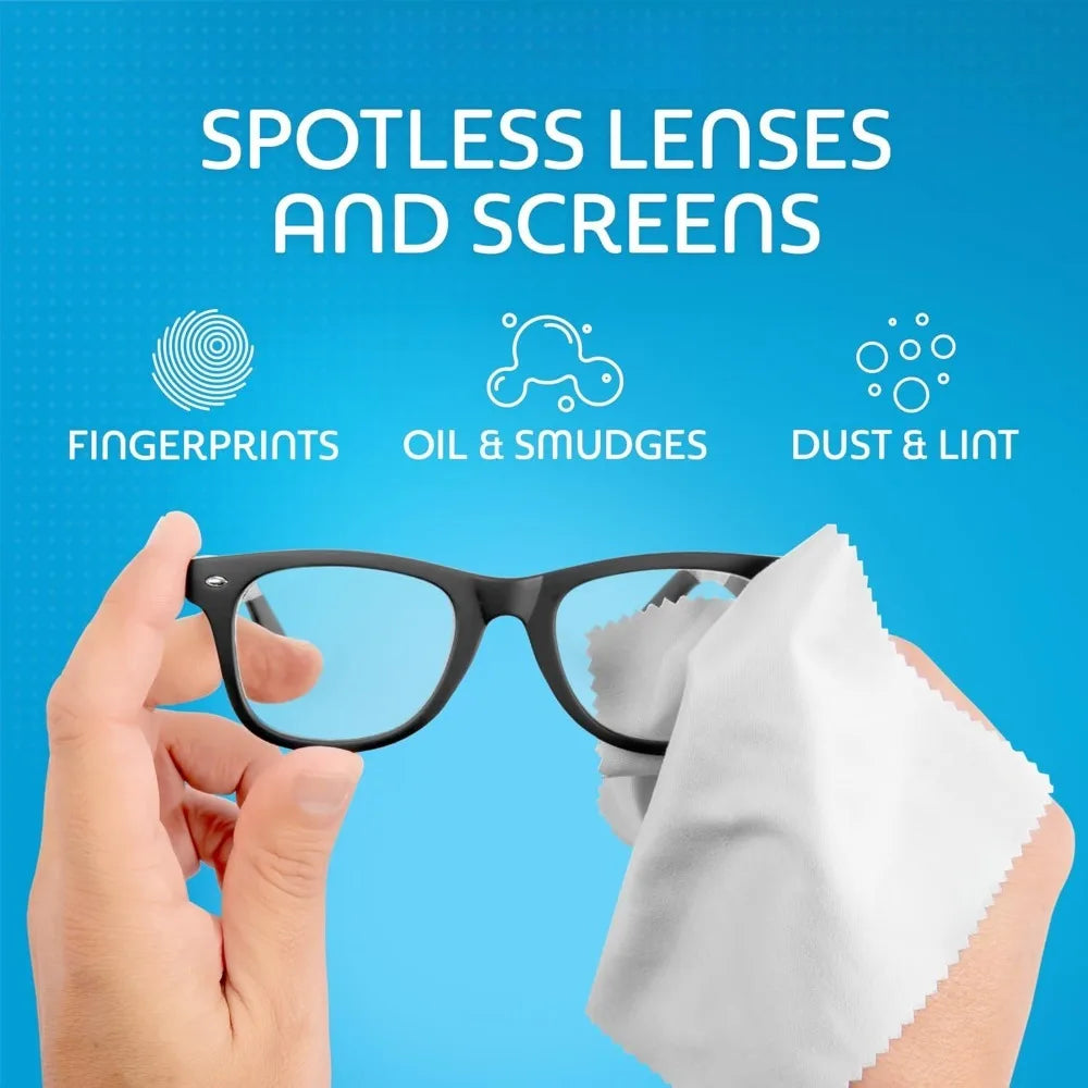 Microfiber Cleaning Cloths, 2 Pack - Premium Cloth for Glasses, Lens, Screens & More