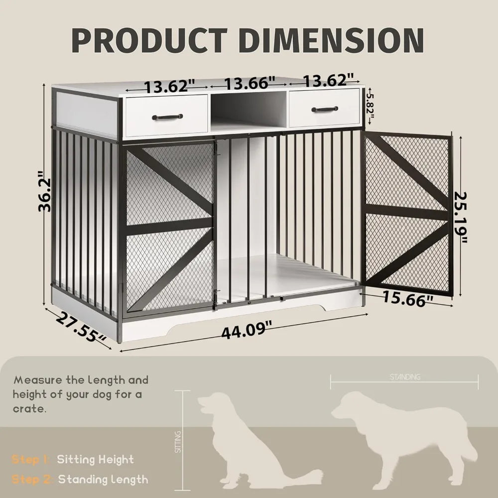 Dog Kennel Furniture with 2 Drawers