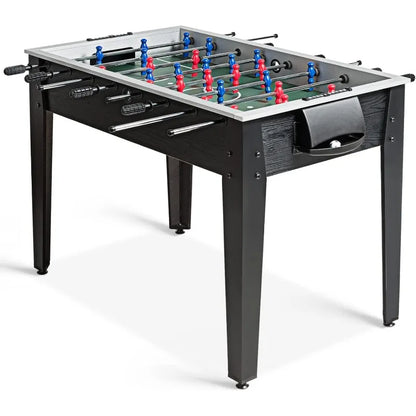 Goplus 48'' Foosball Table, Wooden Soccer Games w/ 2 Footballs, Score Keepers