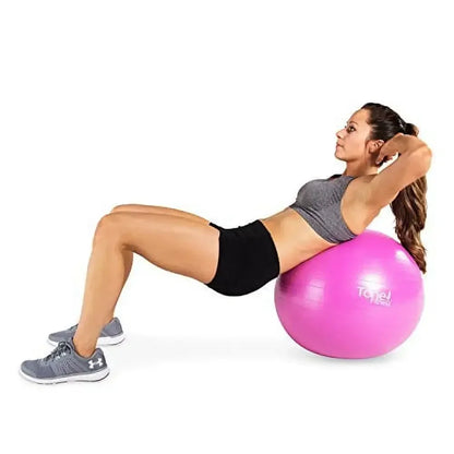Burst-Proof Fitness Yoga Ball for Home Gym, Pilates, and Pregnancy, 55cm Pink - Suitable for Women and Beginners