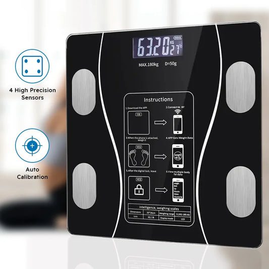 Smart Body Fat Scale, Wireless, LED Digital, Bathroom Weight Scale, Body Composition Analyzer