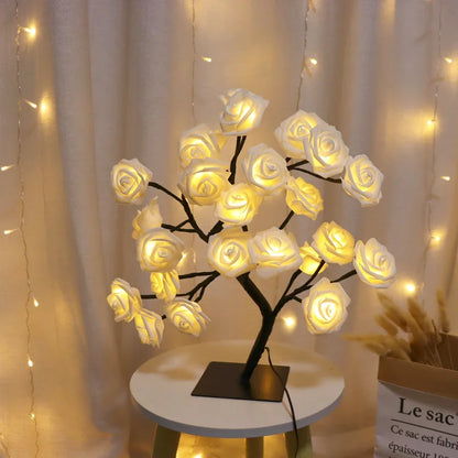 LED Rose Tree Lamp, USB Powered Flower Night Light, Atmosphere Lighting