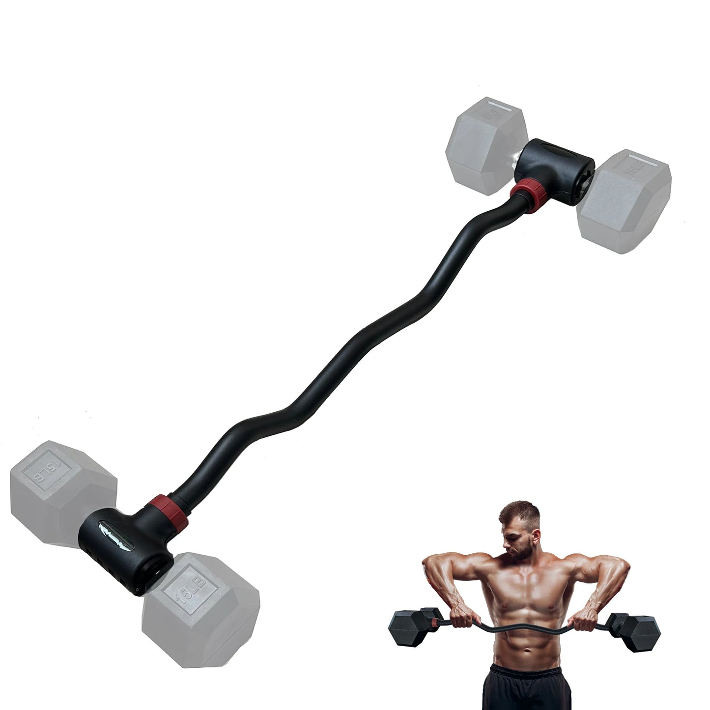 Adjustable Dumbbell Converter to Barbell Set, Kettlebell for Home Fitness, 200lb Capacity Weight