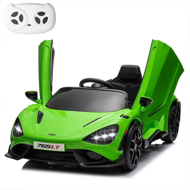 12V Licensed McLaren 765LT Kids Electric Ride On Toy for Toddler Age 3+, Battery Powered with Hydraulic Doors
