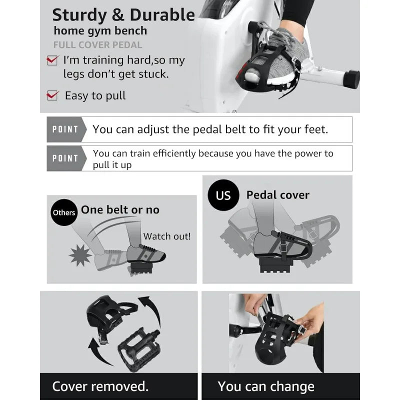 Foldable Stationary Bike, 16-Level Magnetic Resistance, Tri-Position Ride