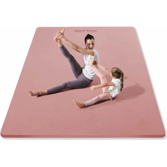 YOTTOY Large Yoga/Pilates Exercise Mat, Extra Wide, Non-Slip Surface, Fitness Training