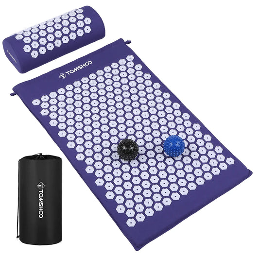 Acupressure Mat, Pillow Massage Set, Tension Relief Muscle Relaxation, Stress Relief, Back Pain
