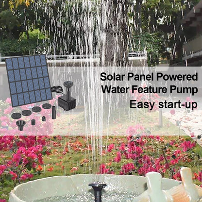 Solar Water Fountain Pump With Nozzles, Pond, Garden, Pool, Aquarium