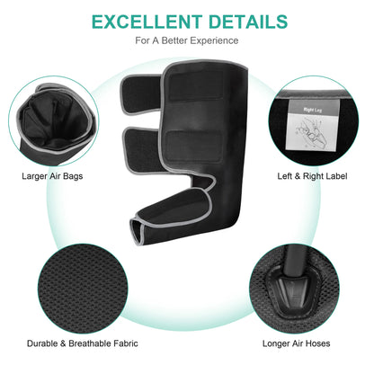 Medcursor Air Compression Leg Massager, Calf Wraps for Blood Circulation and Relaxation, Swelling Relief Physical Massage Boot